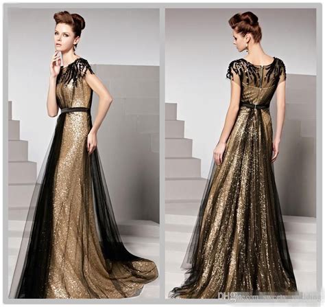 Black And Gold Sparkly Sequined Formal Pageant Evening Dresses Short