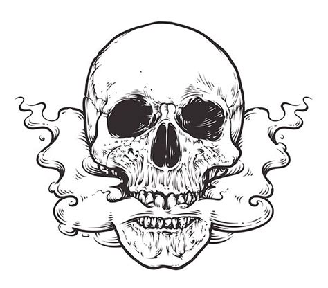Skulls And Smoke On Behance Tattoo Skull Art Tattoo Sketches