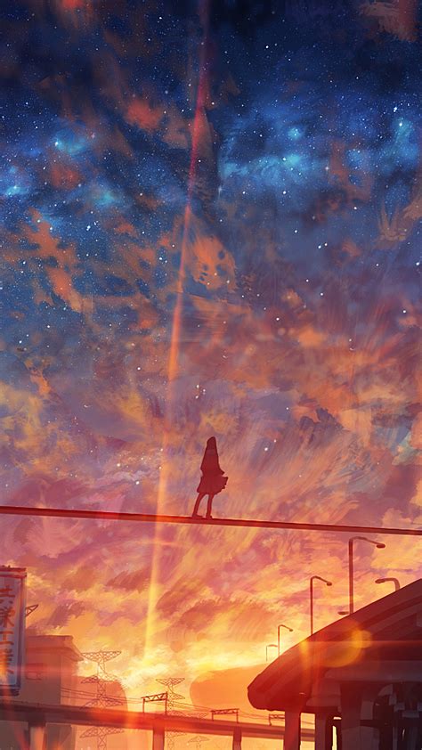 Free Download Sunset Sky Scenery Anime 4k Wallpaper 61013 2160x3840