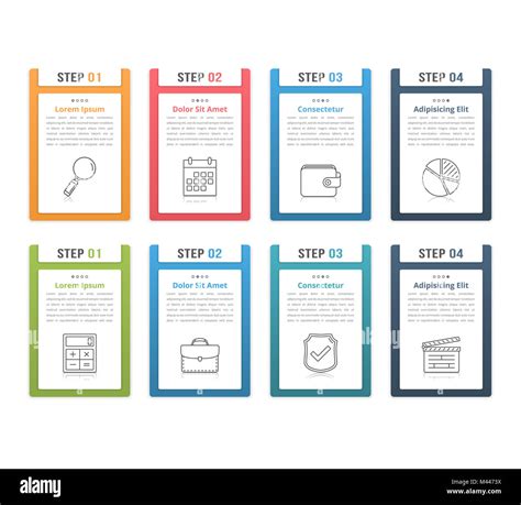 Conjunto De Elementos Infográficos Con Números Iconos De La Línea Y El