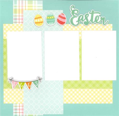 Premade Paper Scrapbook Page Kit Pre Made Only Happy Easter 10 Premade Or Diy Kit 12x12