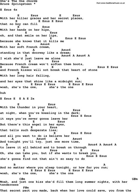 Song Lyrics With Guitar Chords For She S The One