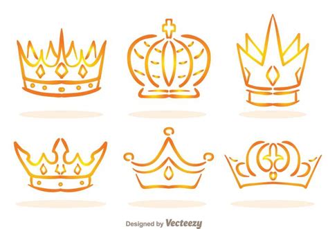 Golden Linear Crown Logo Vectors 93839 Vector Art At Vecteezy