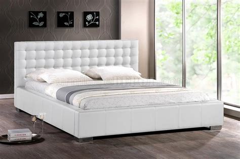 madison platform bed  white faux leather wholesale