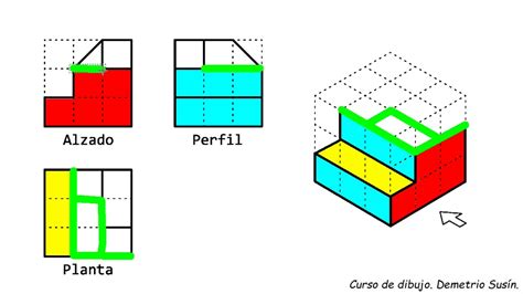 Dibujar Una Pieza En Perspectiva Isométrica A Partir Del Alzado Planta