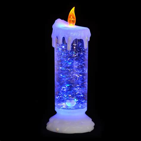 Colour Changing Led Light Up Glitter Water Ornament Christmas Xmas