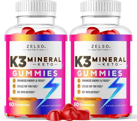 Buy 2 Pack K3 Mineral Gummies By Zelso Nutrition The Original K3 Formula Pills Now In Gummy