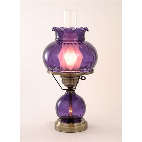 Hurricane Rhombus Optic Purple Glass Lamp Table Base Desk Lamps Mid Modern Glass Ebay