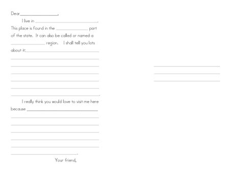 Friendly Letter Cloze Printables For 2nd Grade Lesson Planet