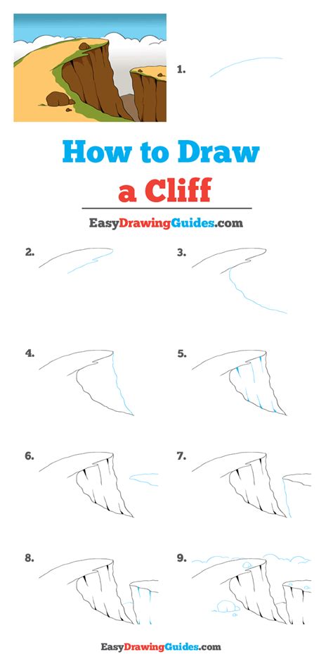 How To Draw A Cliff Really Easy Drawing Tutorial