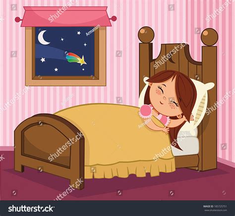 Sleeping Girl Stock Vector 185725751 Shutterstock
