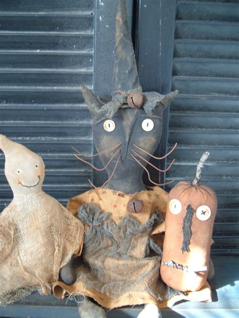 Primitive Halloween Witch Cat Ghostie Jack Epattern Instant Etsy