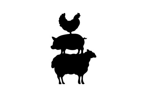 Stacked Farm Animal Silhouette Svg Cut File By Creative Fabrica Crafts