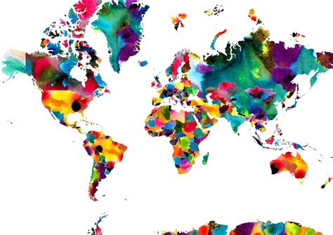 World Map Abstract Fine Art Giclée Print By Polly Taylor