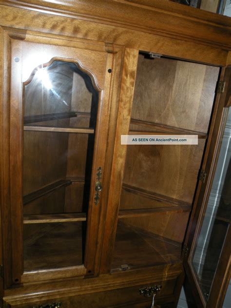 Antique Temple Stuart Bubble Glass Corner Cabinet