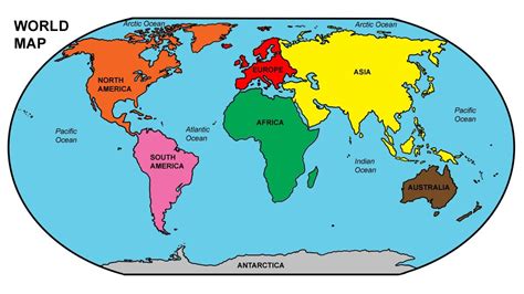 Printable Labeled World Map Printable World Holiday