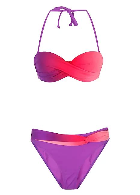 Purple Ombre Underwired Bandeau Bikini By Lascana Swimwear365