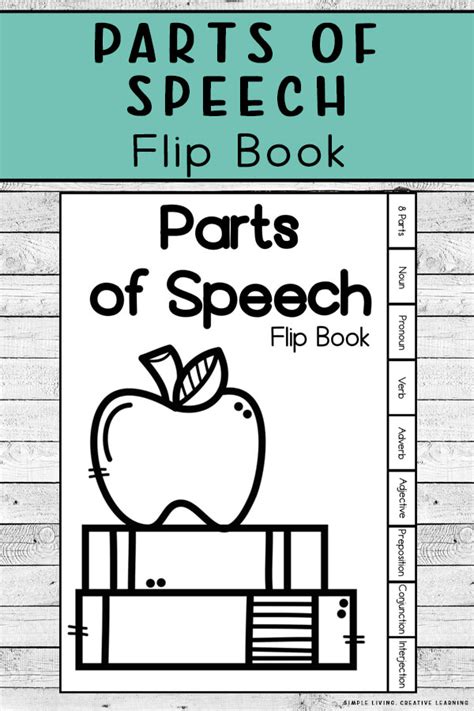 Parts Of Speech Flip Book Simple Living Creative Learning