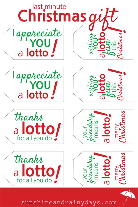 last minute christmas gift plus free printable