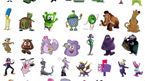 Images Of Purple And Green Cartoon Character