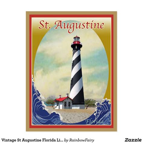 Vintage St Augustine Florida Lighthouse Travel Postcard Lighthouse