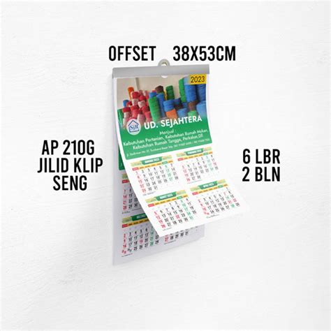 Kalender Dinding 38x53cm Art Carton 210 Offset Klep Seng 6 Lembar 2