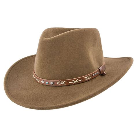Mens Stetson Santa Fe Wool Crushable Western Hat Black Fashionable Hats