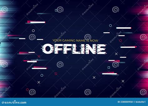 Modern Twitch Banner With Glitch Text Effect Template Stock Vector