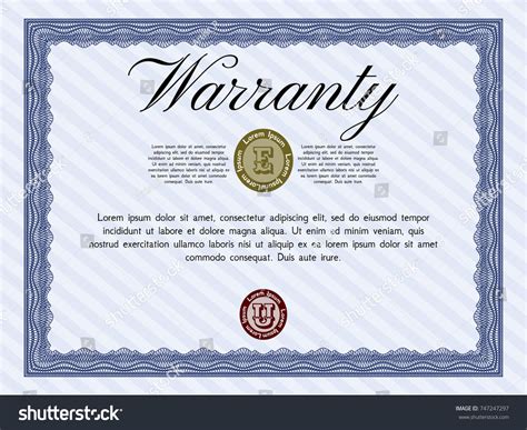77864 Warranty Certificate Template Stock Vectors Images And Vector Art