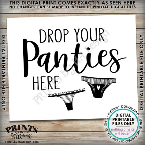 Drop Panties Here Panty Game Bridal Shower Game Guess The Etsy