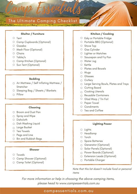 Camping Checklist What You Need To Pack