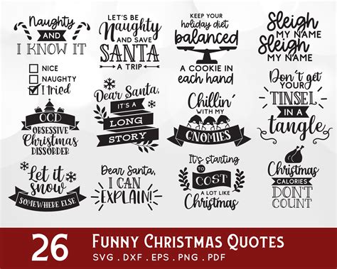 buy 4 get 50 off funny christmas quotes svg bundle dxf eps etsy canada