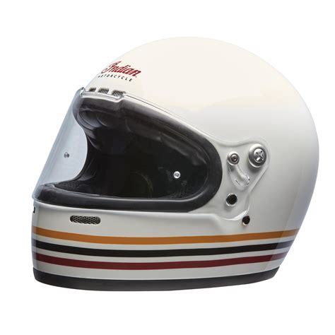 Indian Motorcycle Full Face Retro Helmet With Stripes White Ebay
