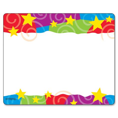 Trend Stars And Swirls Colorful Self Adhesive Name Tags Name Badges