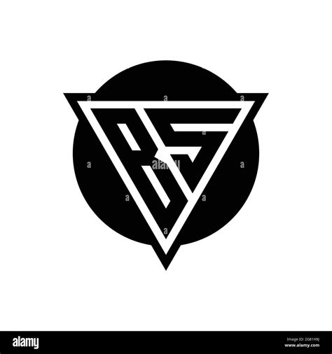 Bs Logo With Negative Space Triangle And Circle Shape Design Template
