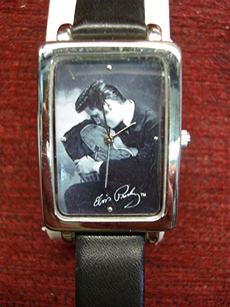 elvis presley signature product quartz wristwatch sharp w leather band