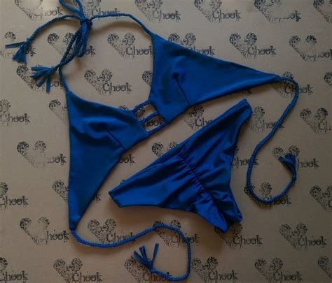 Cheeky Scrunch Bottoms Bikini Swimwear Swimsuit Navy Blue Seamless