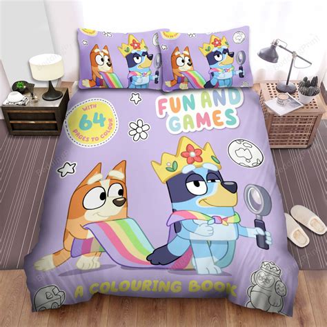 bluey fun and games bed sheets spread duvet cover bedding sets homefavo