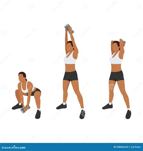 Woman Doing Squat With Overhead Tricep Exercise Stock Illustration Illustration Of Health