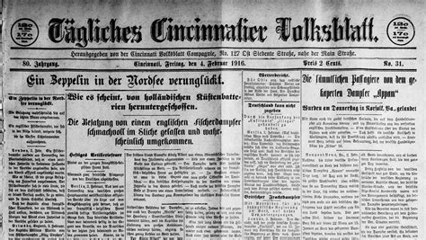 Our History German Language Newspapers Once Thrived In Cincinnati