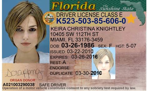 Florida Drivers License Editable Psd Template Download 500