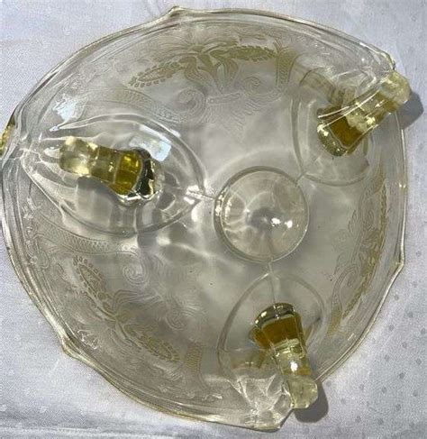 Hazel Atlas Florentine Pattern Poppy Yellow Depression Glass