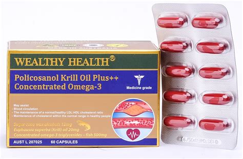 Policosanol Krill Oil Plus Concentrated Omega Wealthy Health