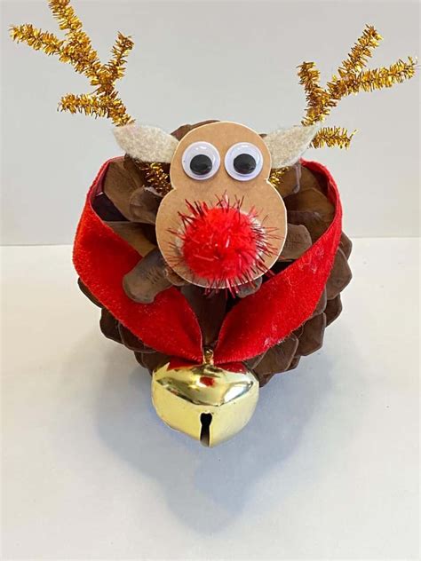 Pine Cone Reindeer Rudolph The Red Nosed Pine Cone