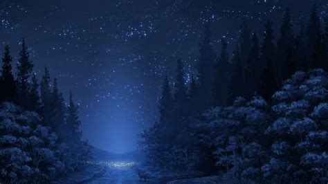 Download 1366x768 Anime Landscape, Forest, Night, Stars ... You will definitely choose from a huge number of pictures that option that will suit you exactly!