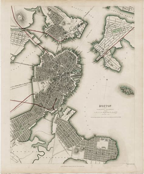 A Finely Rendered Plan Of Boston Rare And Antique Maps