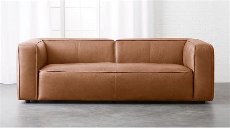 Lenyx Overstuffed Leather Sofa Cb2