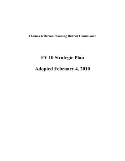 Strategic Plan Thomas Jefferson Planning District Commission