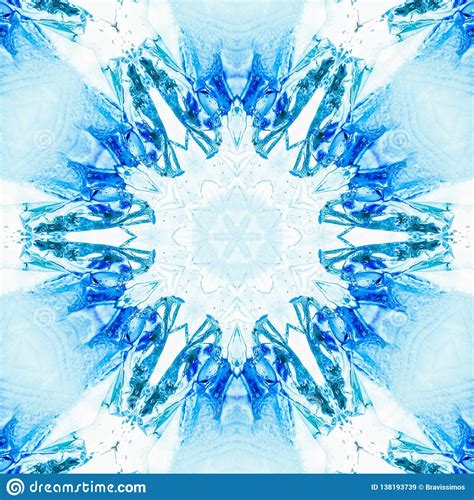 Abstract Blue Ice Pattern Symmetry Wallpaper Illustration Stock