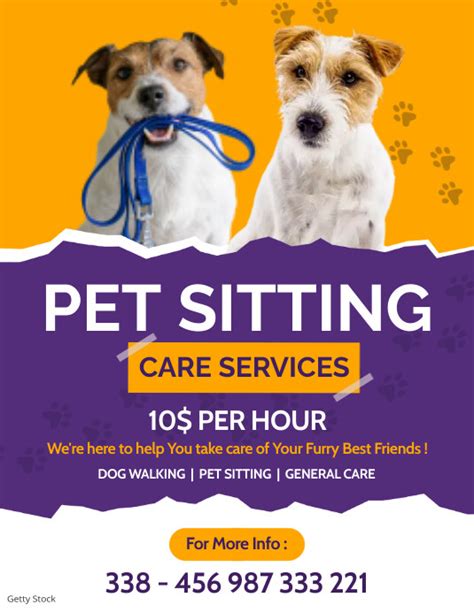 Copy Of Pet Sitter And Walking Services Flyer Adverti Postermywall